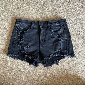 Black American Eagle Distressed Jean Shorts